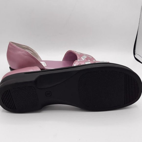 AJ VALENCI LEATHER BASKET WEAVE SANDALS - Picture 6 of 7